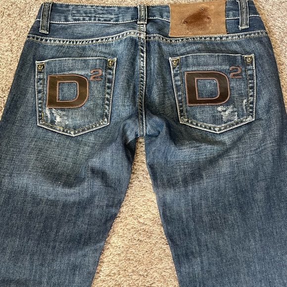 Dsquared2 embroidered native woman cowboy hat button boot cut jean low rise - Picture 3 of 14